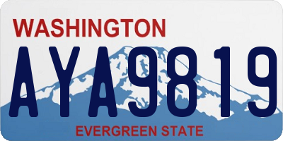 WA license plate AYA9819