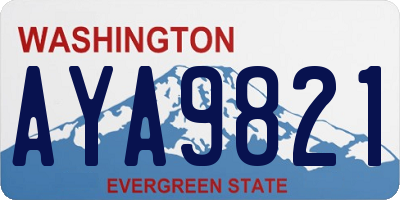 WA license plate AYA9821