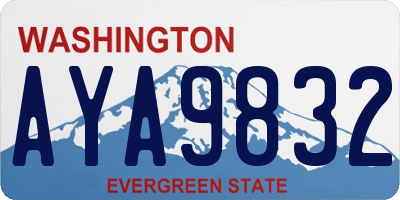 WA license plate AYA9832