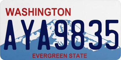 WA license plate AYA9835
