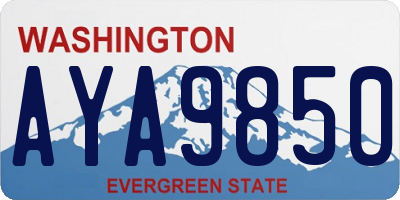 WA license plate AYA9850