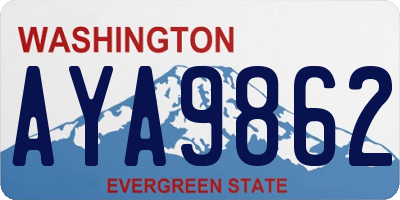 WA license plate AYA9862
