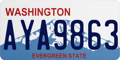 WA license plate AYA9863