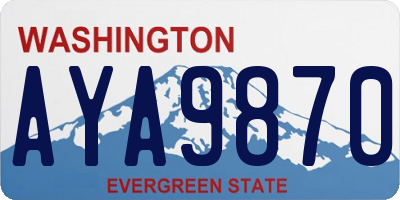 WA license plate AYA9870