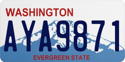 WA license plate AYA9871