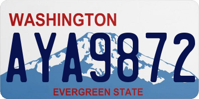 WA license plate AYA9872
