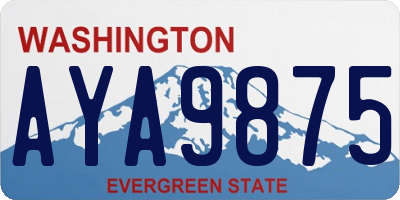 WA license plate AYA9875