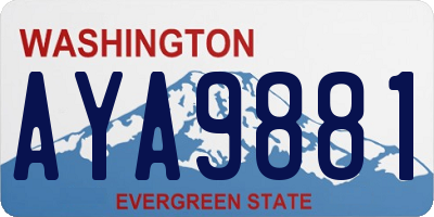 WA license plate AYA9881