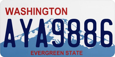 WA license plate AYA9886