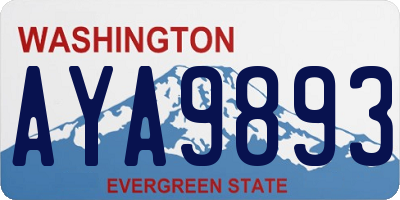 WA license plate AYA9893