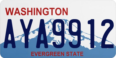 WA license plate AYA9912