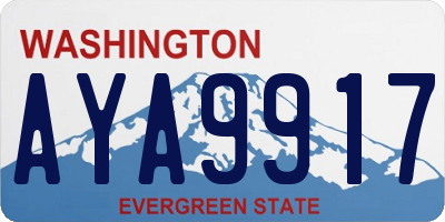 WA license plate AYA9917