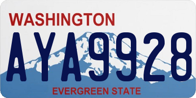 WA license plate AYA9928