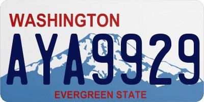 WA license plate AYA9929