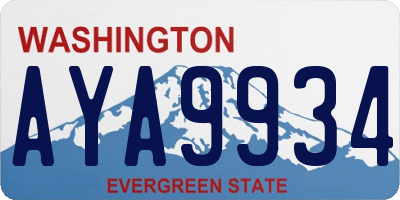 WA license plate AYA9934