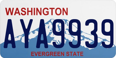 WA license plate AYA9939