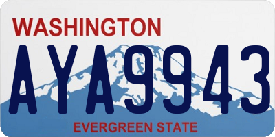WA license plate AYA9943
