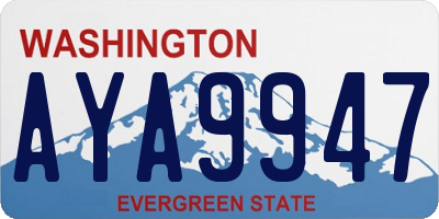 WA license plate AYA9947