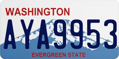 WA license plate AYA9953