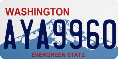 WA license plate AYA9960