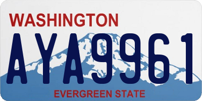 WA license plate AYA9961