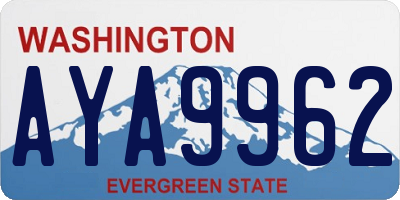 WA license plate AYA9962