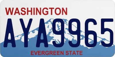 WA license plate AYA9965