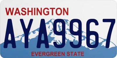 WA license plate AYA9967