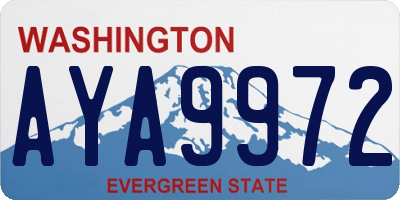 WA license plate AYA9972