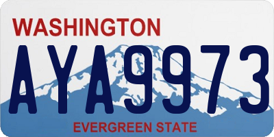 WA license plate AYA9973