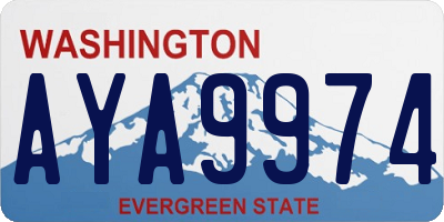 WA license plate AYA9974