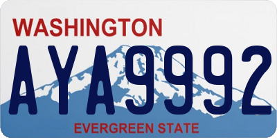 WA license plate AYA9992