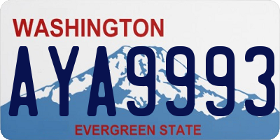 WA license plate AYA9993