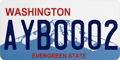 WA license plate AYB0002