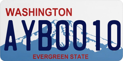 WA license plate AYB0010
