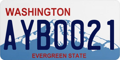 WA license plate AYB0021