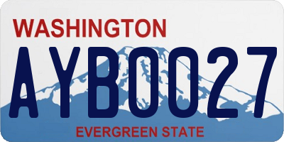 WA license plate AYB0027