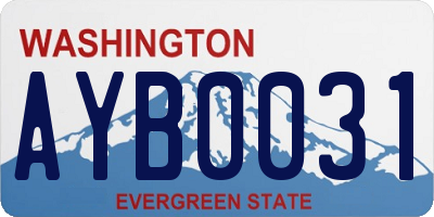 WA license plate AYB0031