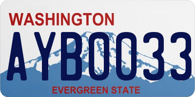 WA license plate AYB0033