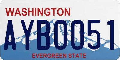 WA license plate AYB0051