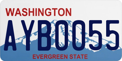 WA license plate AYB0055
