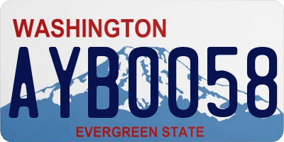 WA license plate AYB0058