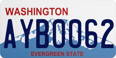 WA license plate AYB0062