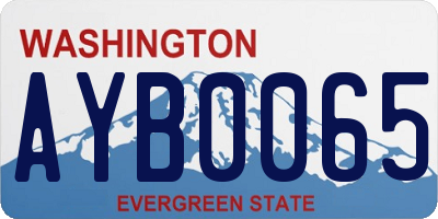 WA license plate AYB0065