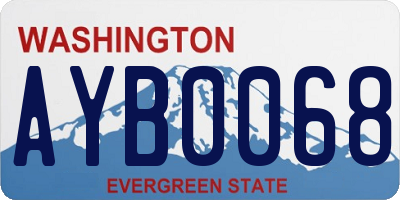 WA license plate AYB0068