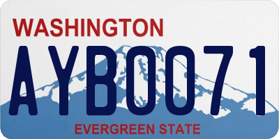 WA license plate AYB0071