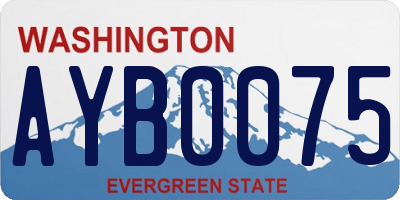 WA license plate AYB0075