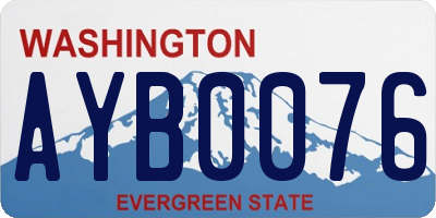 WA license plate AYB0076
