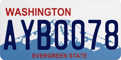 WA license plate AYB0078