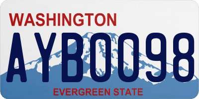 WA license plate AYB0098